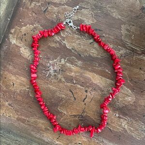 Red Coral Beaded Necklace